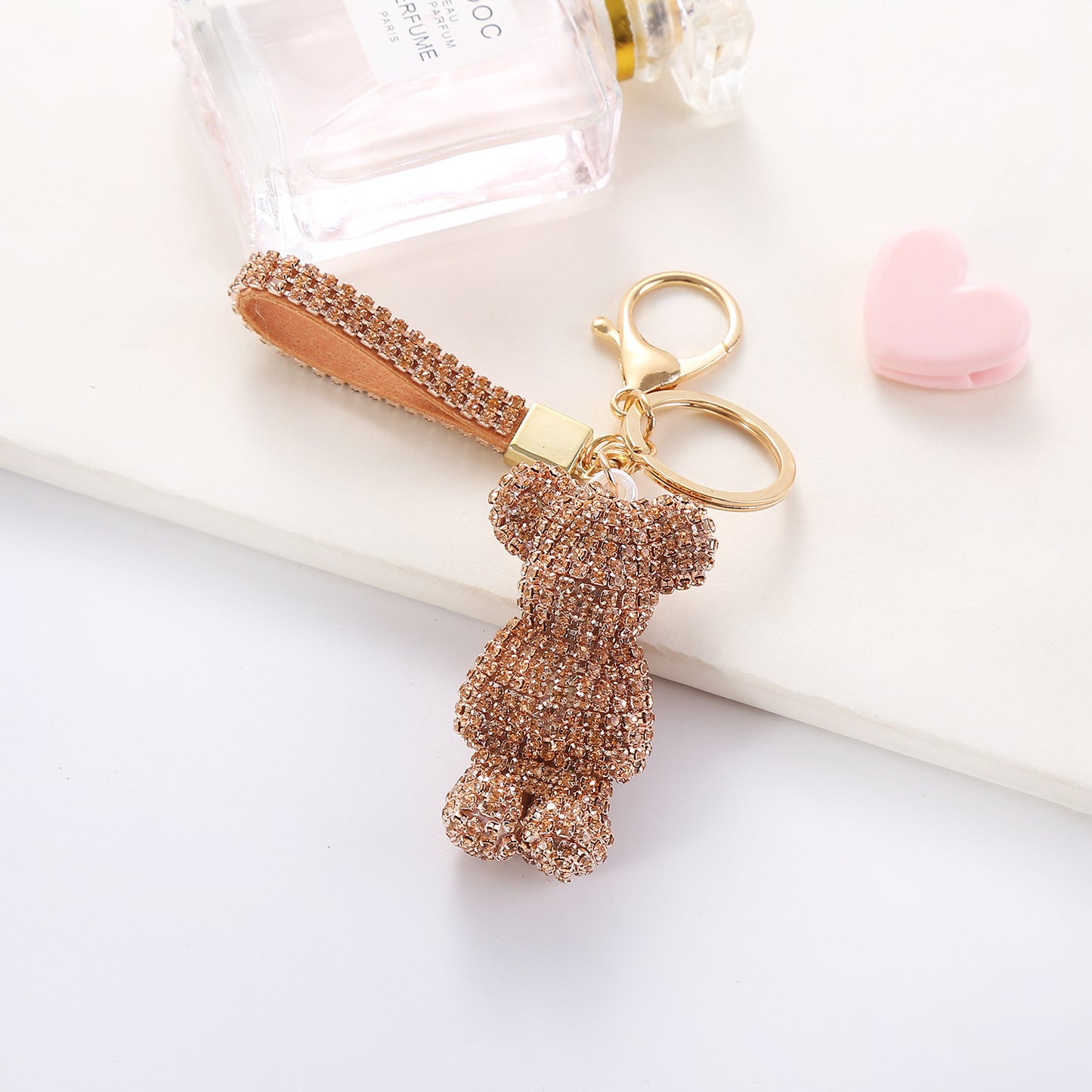 Women's Fashion Creative Cartoon Diamond Little Bear Doll Keychain